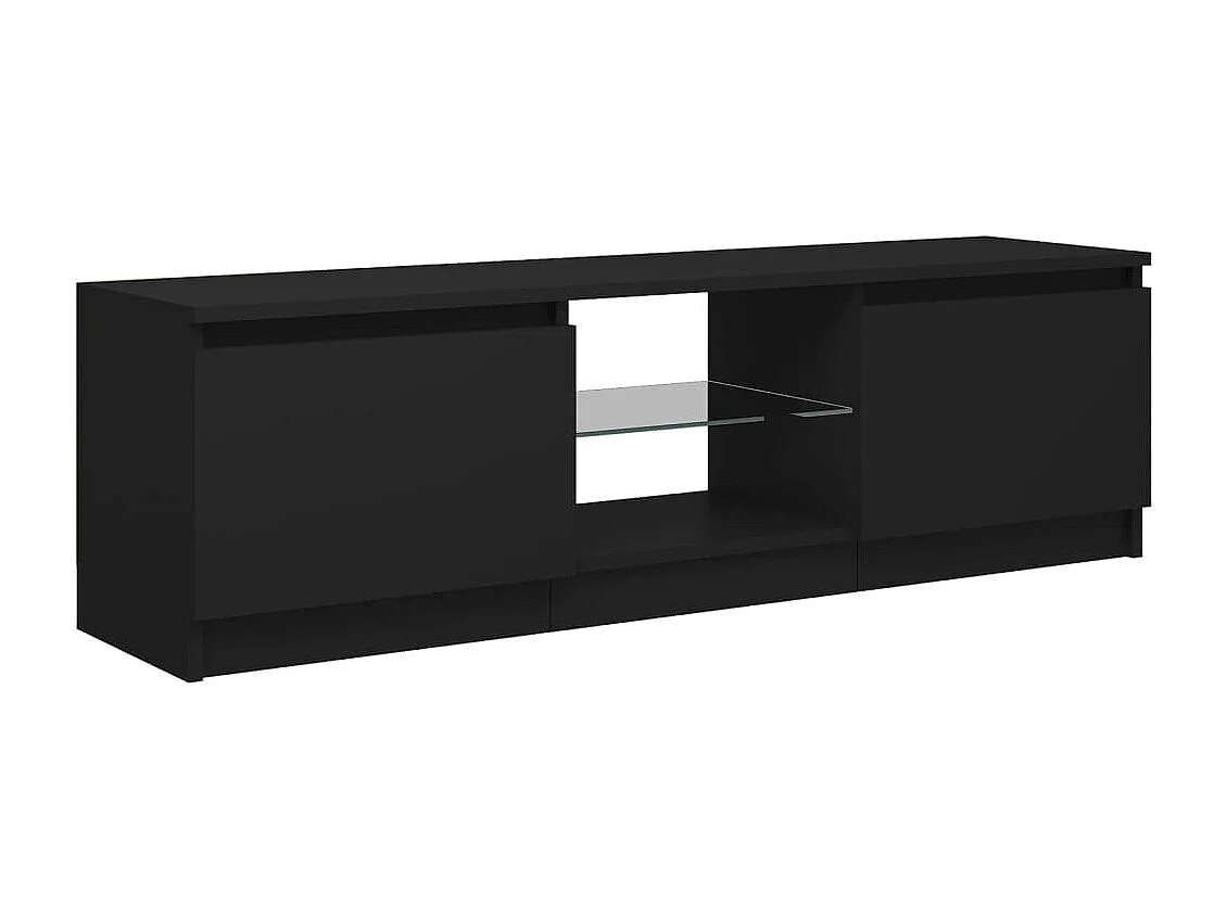 Meuble TV avec lumières LED Noir 120x30x35,5 cm
