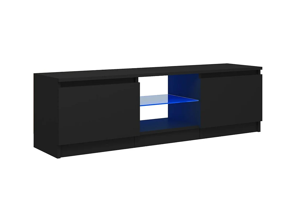 Meuble TV avec lumières LED Noir 120x30x35,5 cm