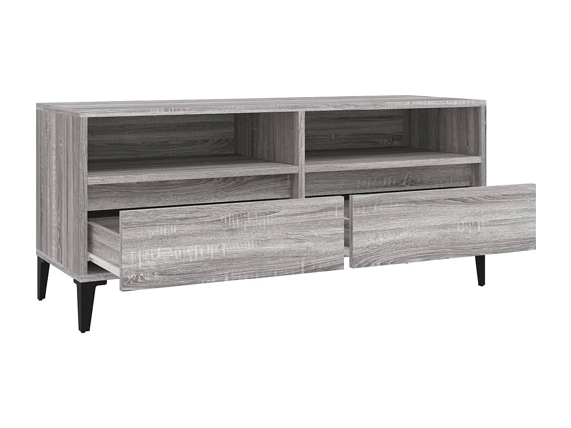 Meuble TV sonoma gris 100x34,5x44,5 cm bois d'ingénierie