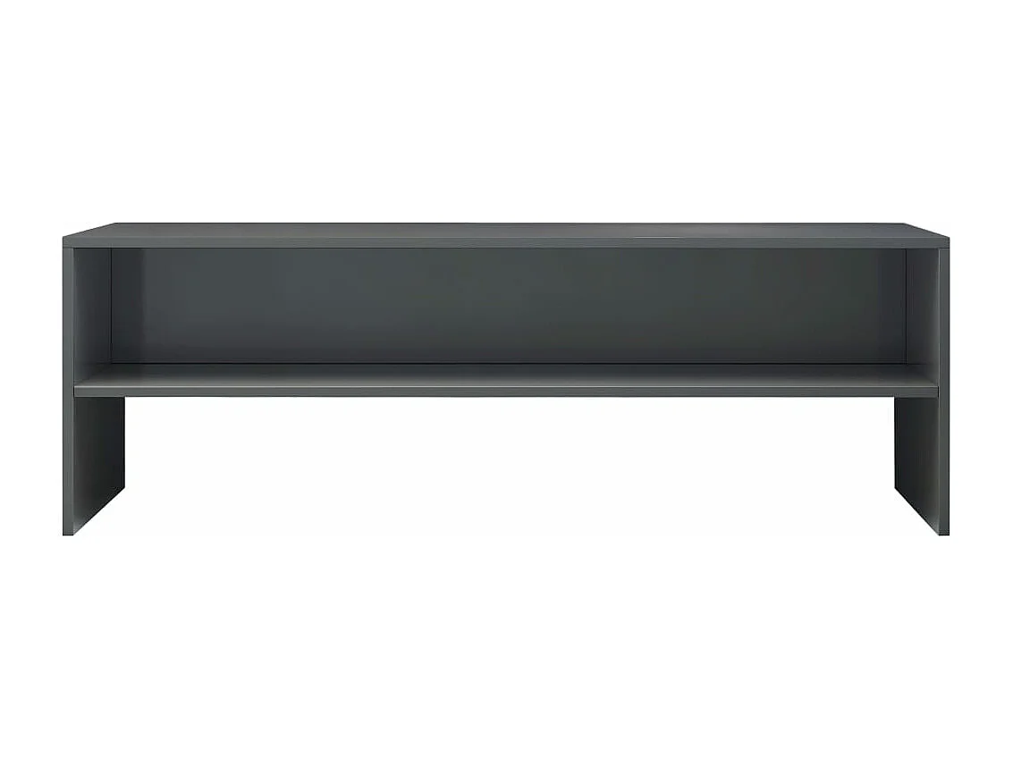 Mueble de TV madera contrachapada gris brillante 120x40x40 cm