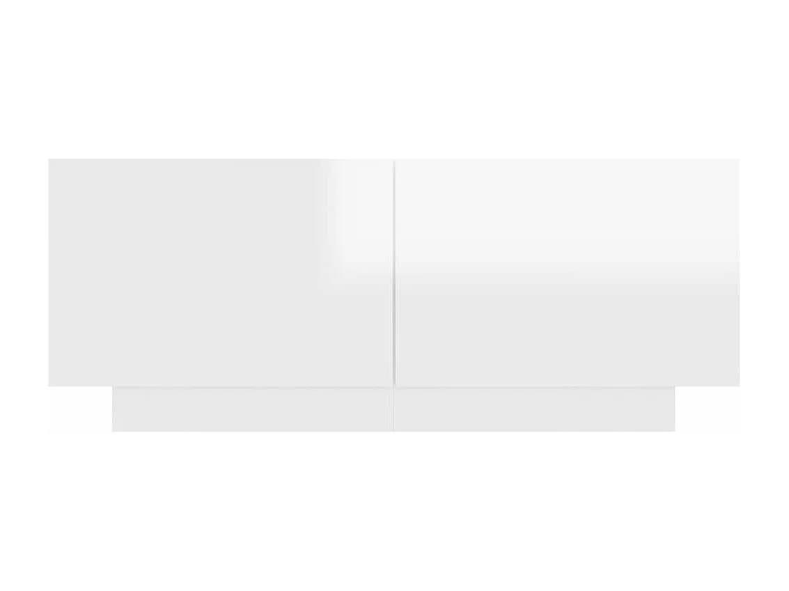 Mueble de TV madera contrachapada blanco brillo 100x35x40 cm