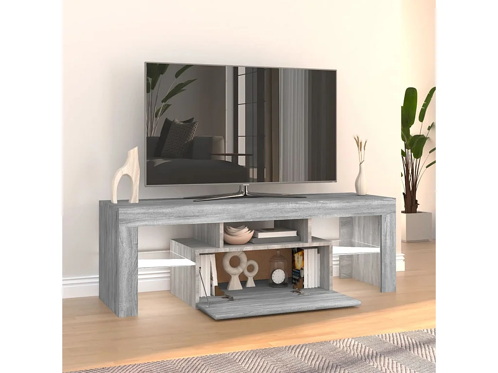 Meuble TV avec lumières LED sonoma gris 120x35x40 cm