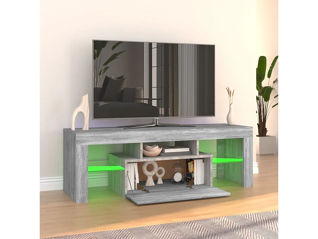 Meuble TV avec lumières LED sonoma gris 120x35x40 cm