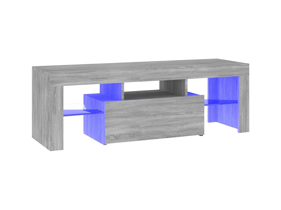Meuble TV avec lumières LED sonoma gris 120x35x40 cm