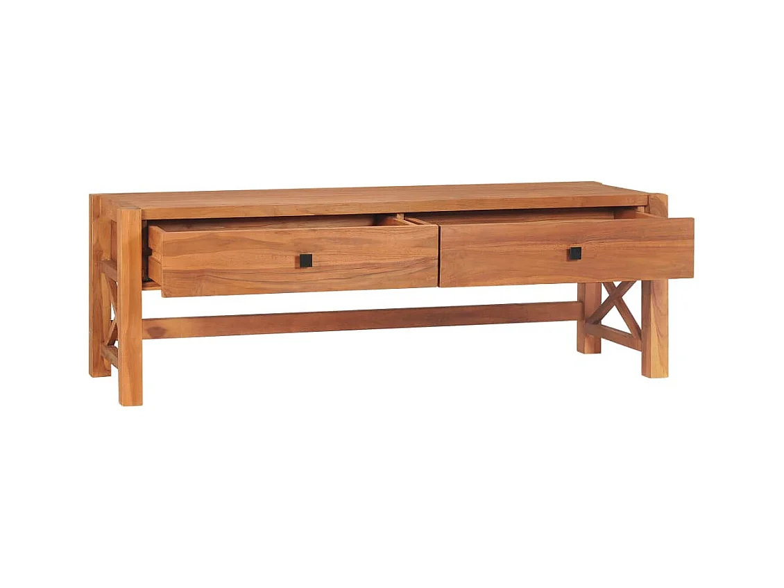 Mueble para TV de madera reciclada de teca 140x40x45 cm