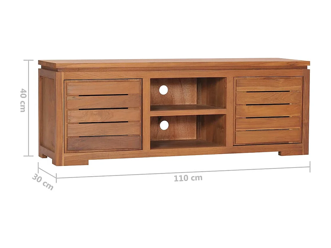 Meuble TV 110x30x40 cm Bois de teck massif