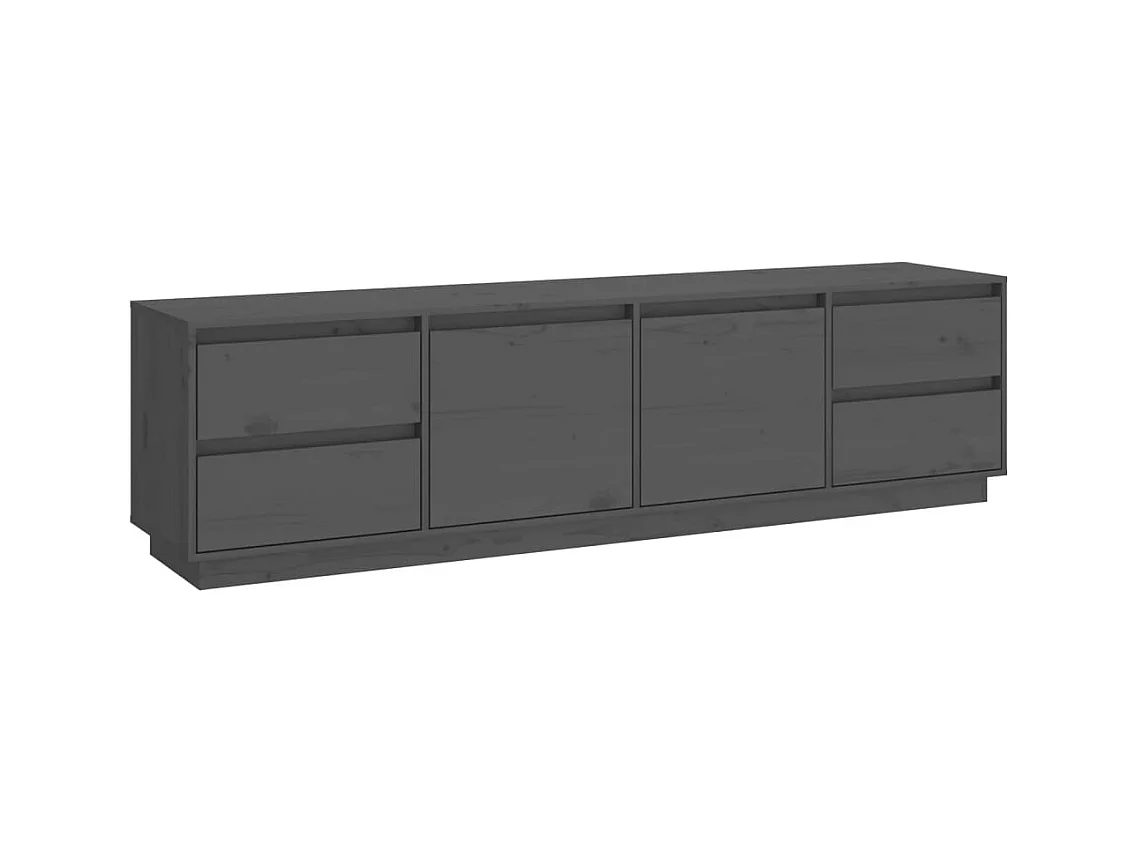 Meuble TV Gris 176x37x47,5 cm Bois de pin massif