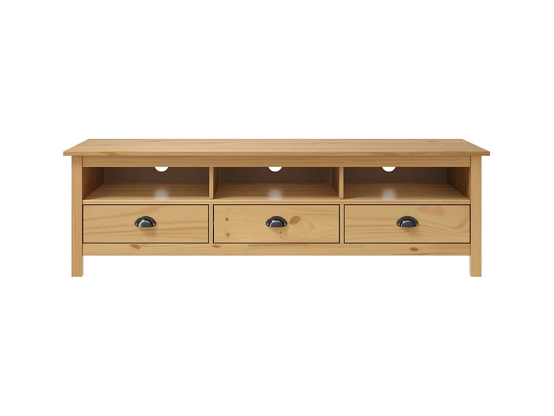 Meuble TV Hill Range Marron miel 158x40x47cm Bois de pin solide