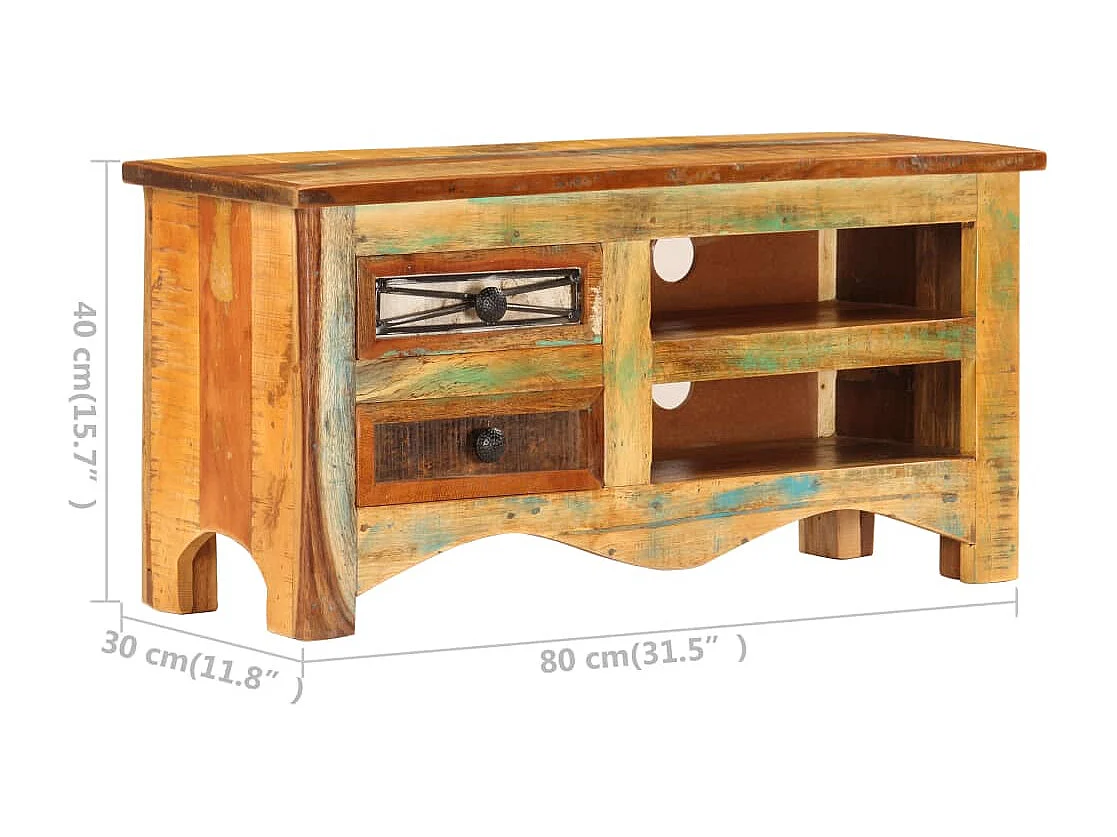 Meuble TV 80 x 30 x 40 cm Bois de récupération massif