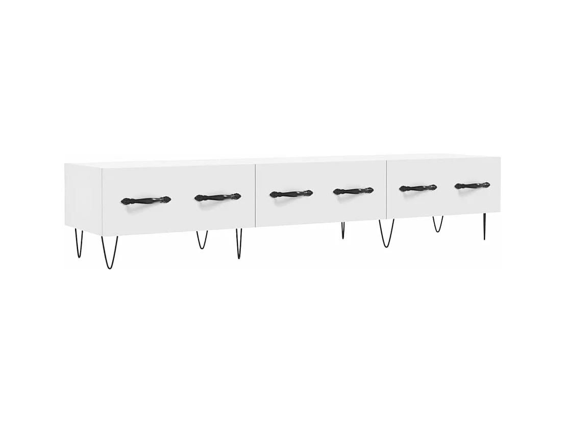 Meuble TV blanc 150x36x30 cm bois d'ingénierie