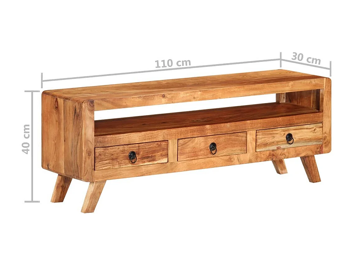 Meuble TV 110x30x40 cm Bois d'acacia massif