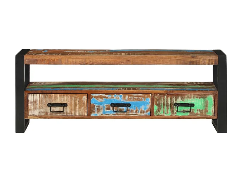 Móvel de TV 120x30x45 cm madeira recuperada maciça