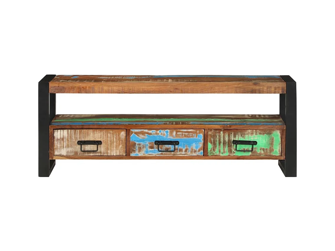Móvel de TV 120x30x45 cm madeira recuperada maciça
