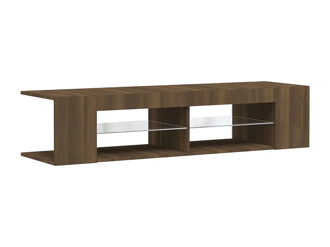 Meuble TV avec lumières LED chêne marron 135x39x30 cm