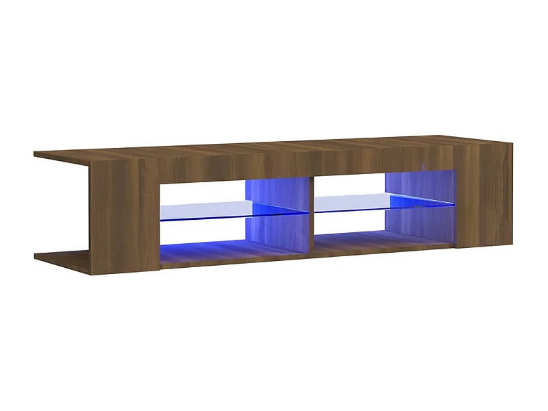 Tv-meubel met LED-verlichting 135x39x30 cm bruin eikenkleur