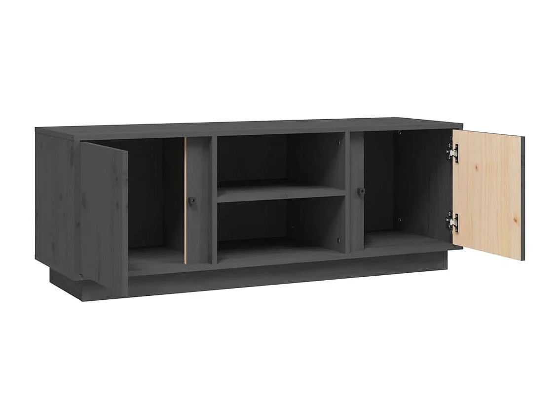 Meuble TV Gris 110x35x40,5 cm Bois de pin massif