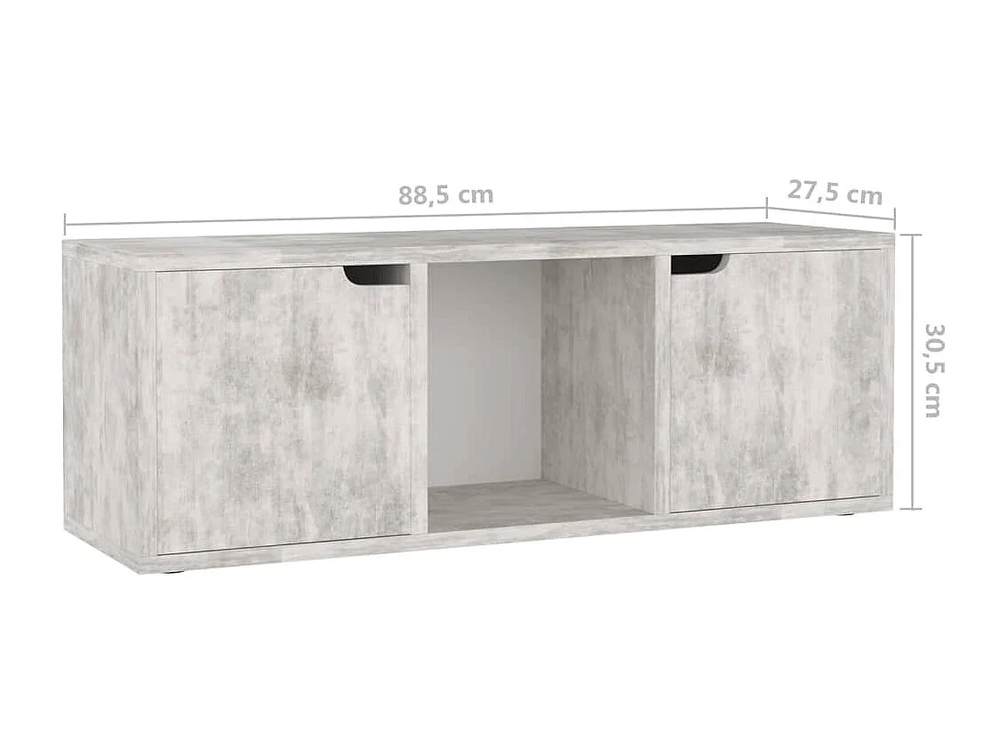 Mueble para televisión aglomerado hormigón 88,5x27x5x30,5 cm