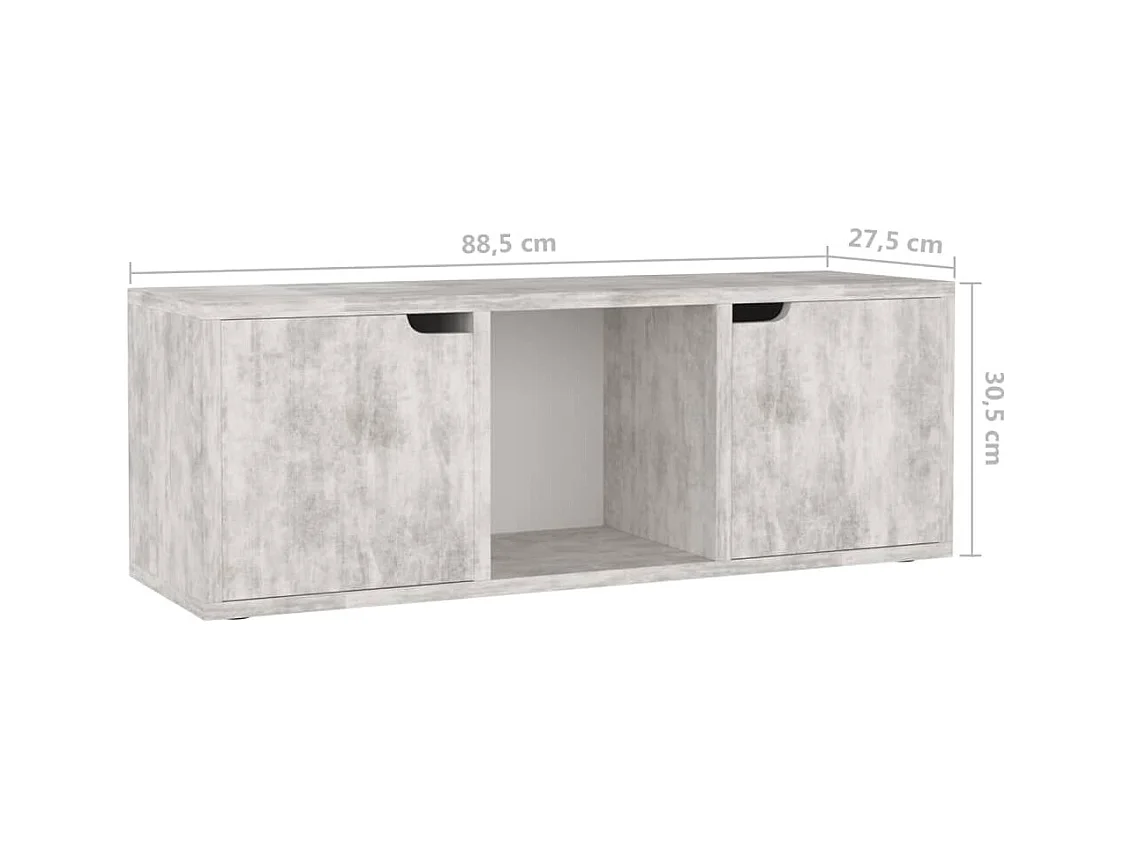 Meuble TV Béton 88,5x27,5x30,5 cm Aggloméré