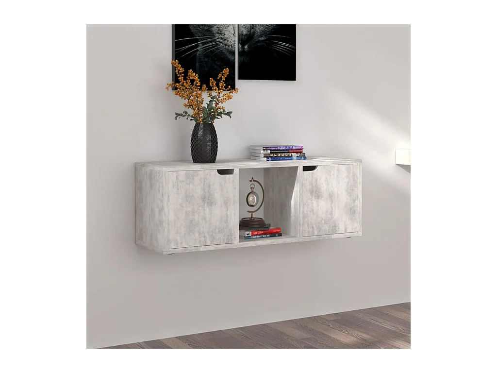 Meuble TV Béton 88,5x27,5x30,5 cm Aggloméré