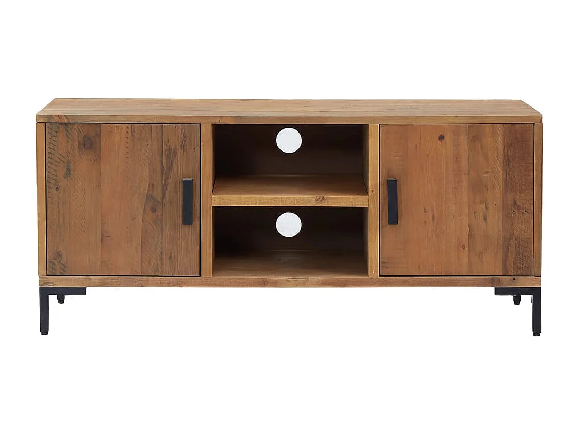 Mueble para TV madera maciza pino reciclada marrón 110x35x48 cm