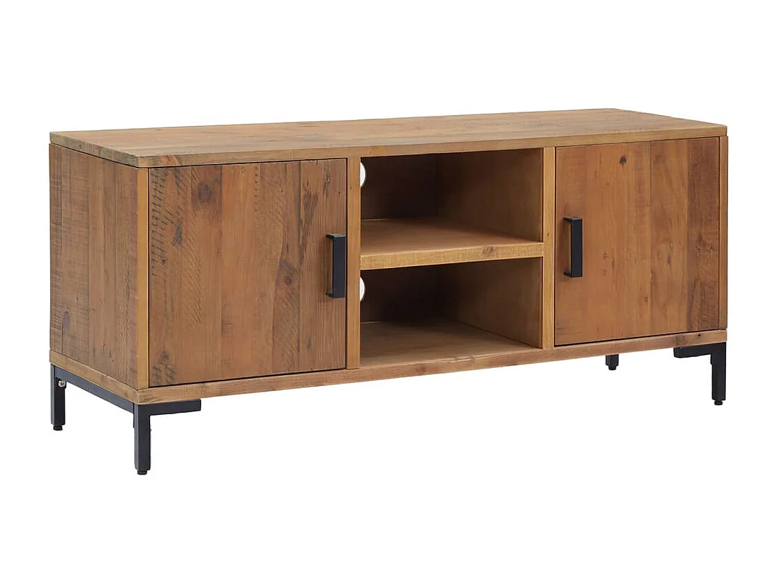 Meuble TV Marron 110x35x48 cm Bois de pin massif