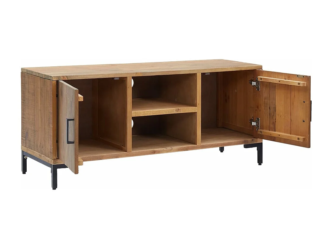 Meuble TV Marron 110x35x48 cm Bois de pin massif