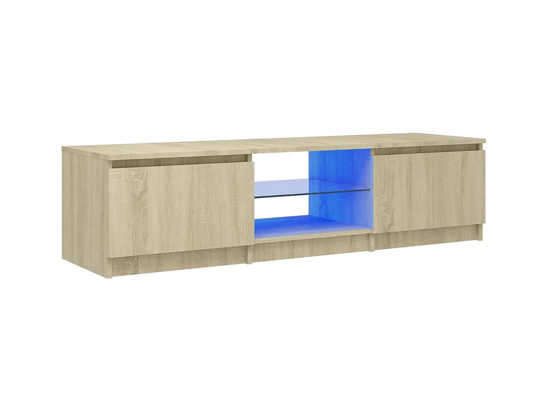 Meuble TV avec lumières LED chêne sonoma 140x40x35,5 cm