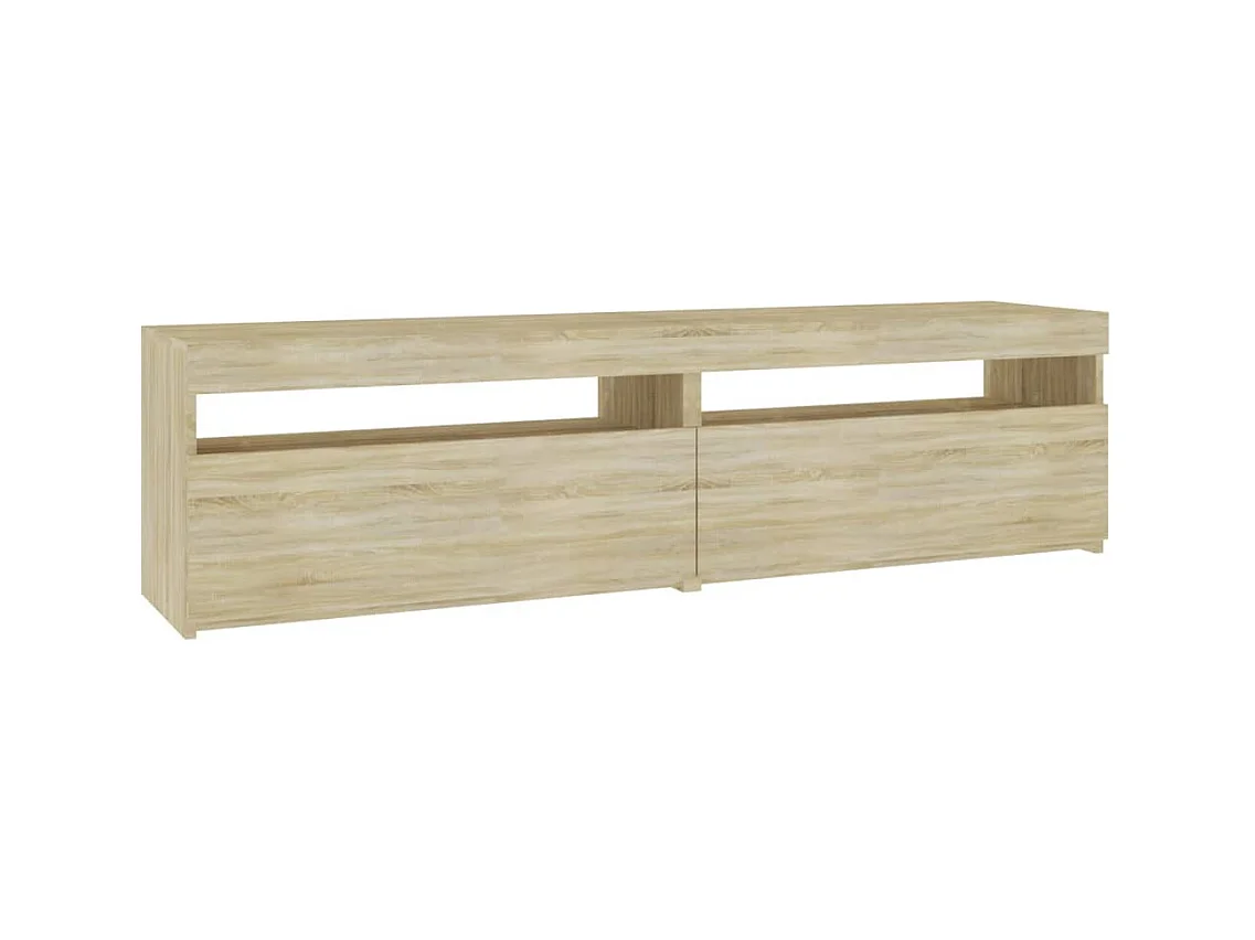 Meubles TV 2 pièces avec lumières LED Chêne sonoma 75x35x40 cm