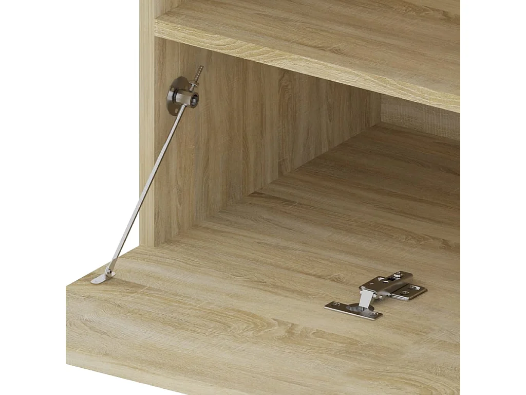 Tv-meubelen 2 st met LED-verlichting 75x35x40 cm sonoma eiken