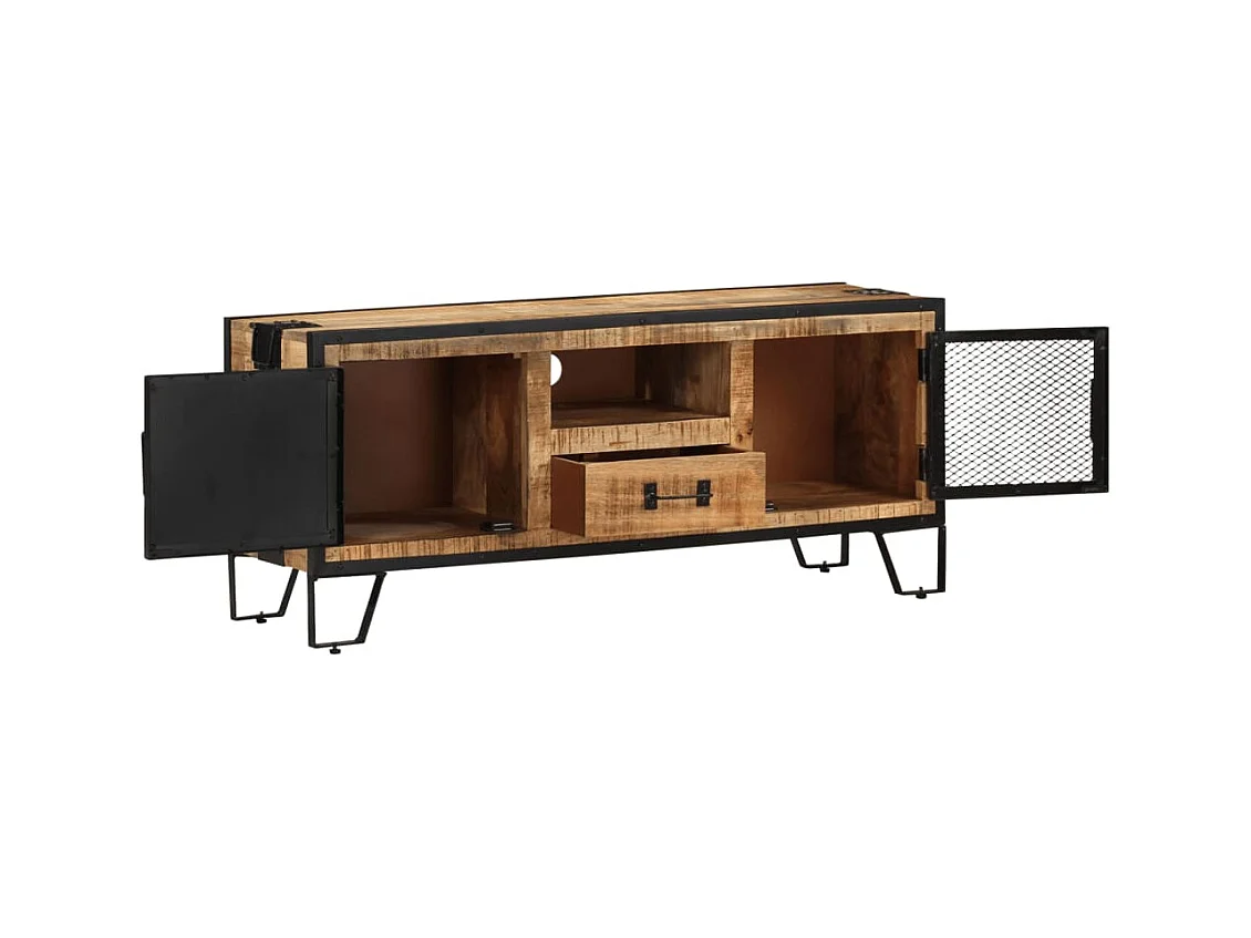 Meuble TV 110x31x46 cm Bois de manguier brut