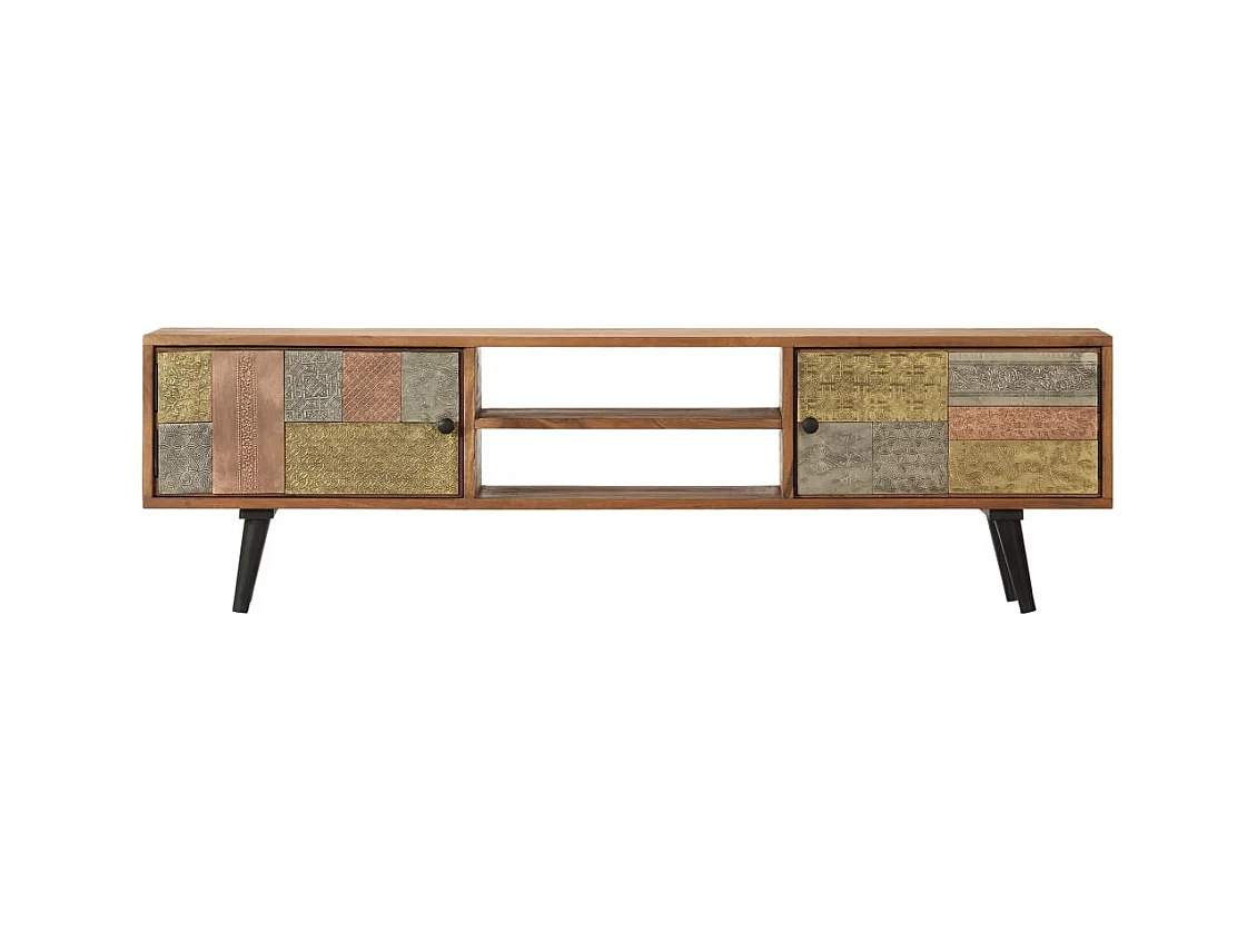 Meuble TV 140x30x40 cm Bois solide d'acacia