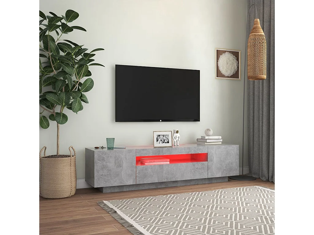 Tv-meubel met LED-verlichting 160x35x40 cm betongrijs