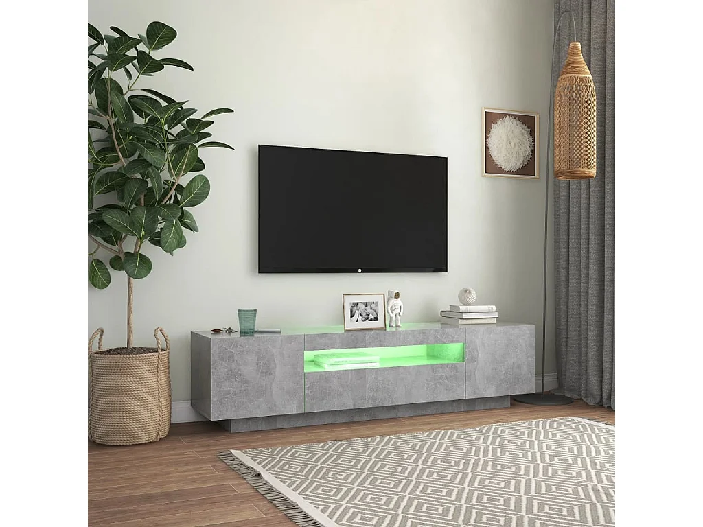Tv-meubel met LED-verlichting 160x35x40 cm betongrijs