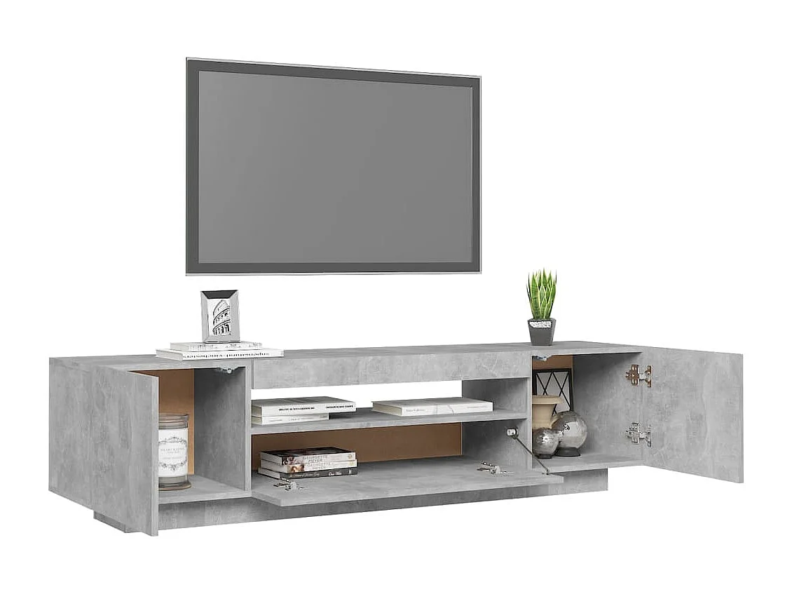 Tv-meubel met LED-verlichting 160x35x40 cm betongrijs