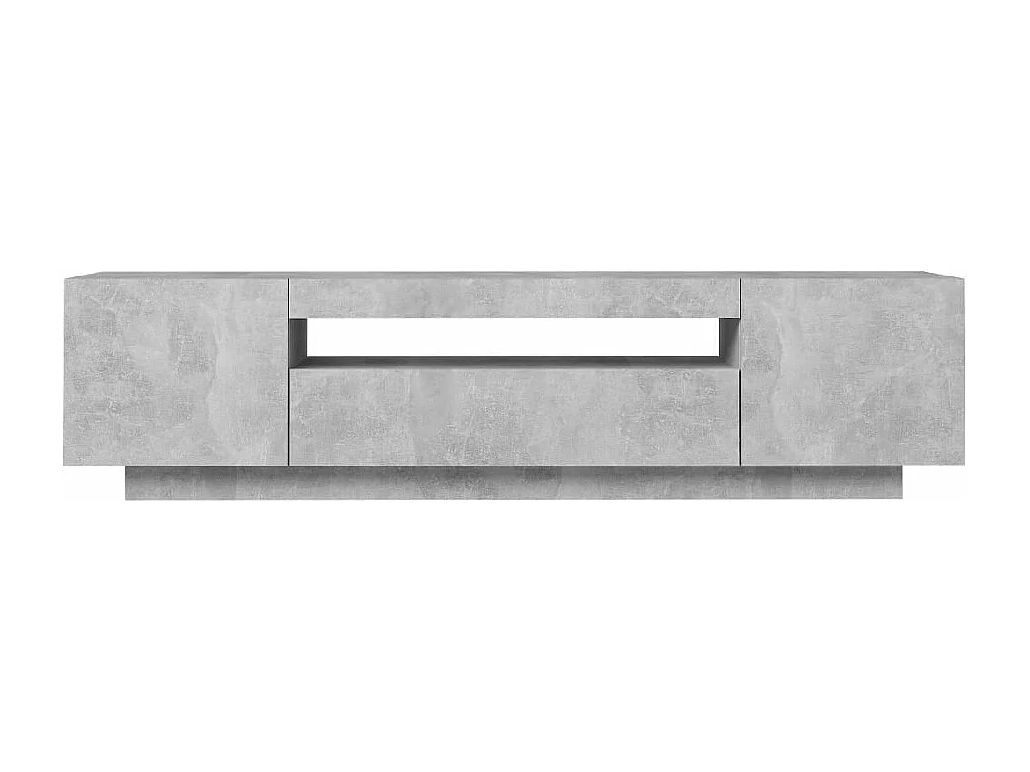Móvel de TV com luzes LED 160x35x40 cm cinzento cimento