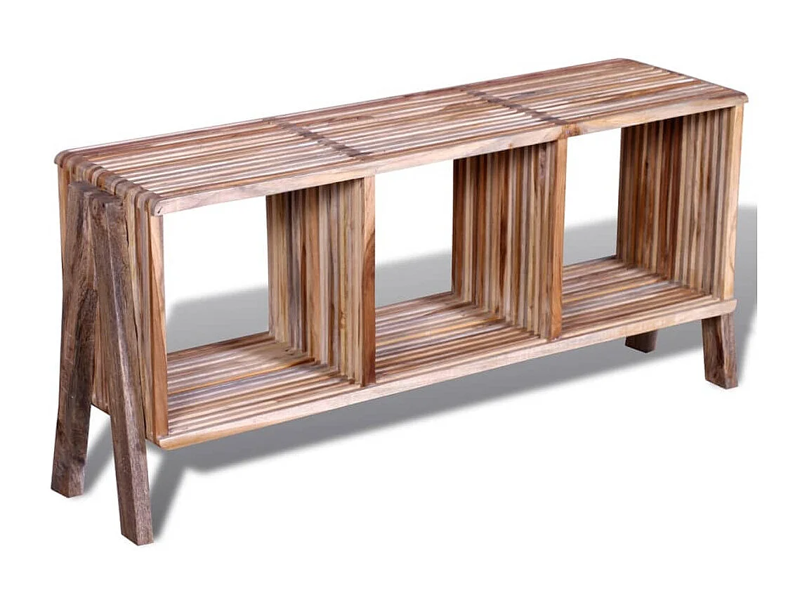 Tv-meubel met 3 compartimenten stapelbaar gerecycled teak