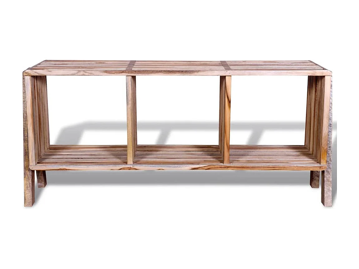 Tv-meubel met 3 compartimenten stapelbaar gerecycled teak