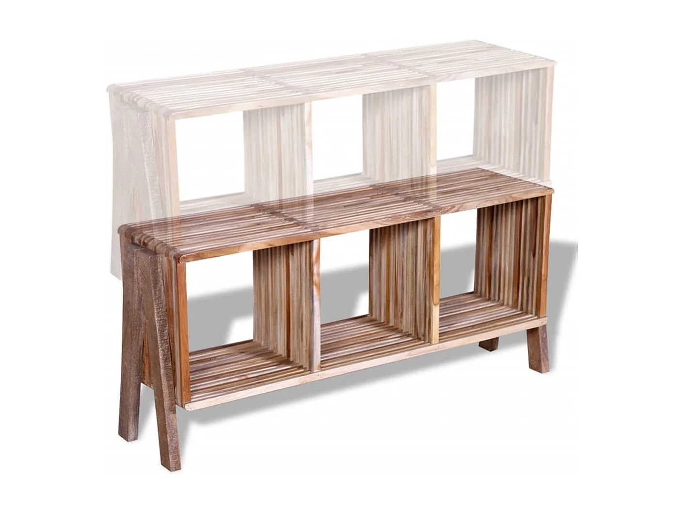 Tv-meubel met 3 compartimenten stapelbaar gerecycled teak