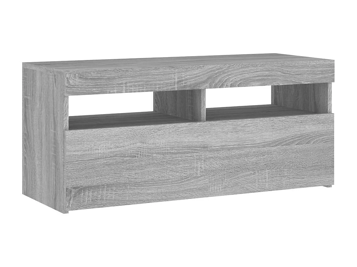 Meuble TV avec lumières LED Sonoma gris 90x35x40 cm
