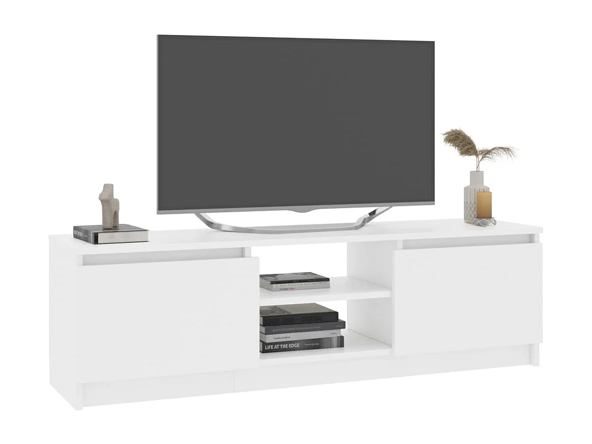 Mueble para TV madera contrachapada blanco 120x30x35,5 cm
