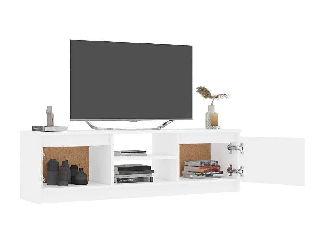 Mueble para TV madera contrachapada blanco 120x30x35,5 cm