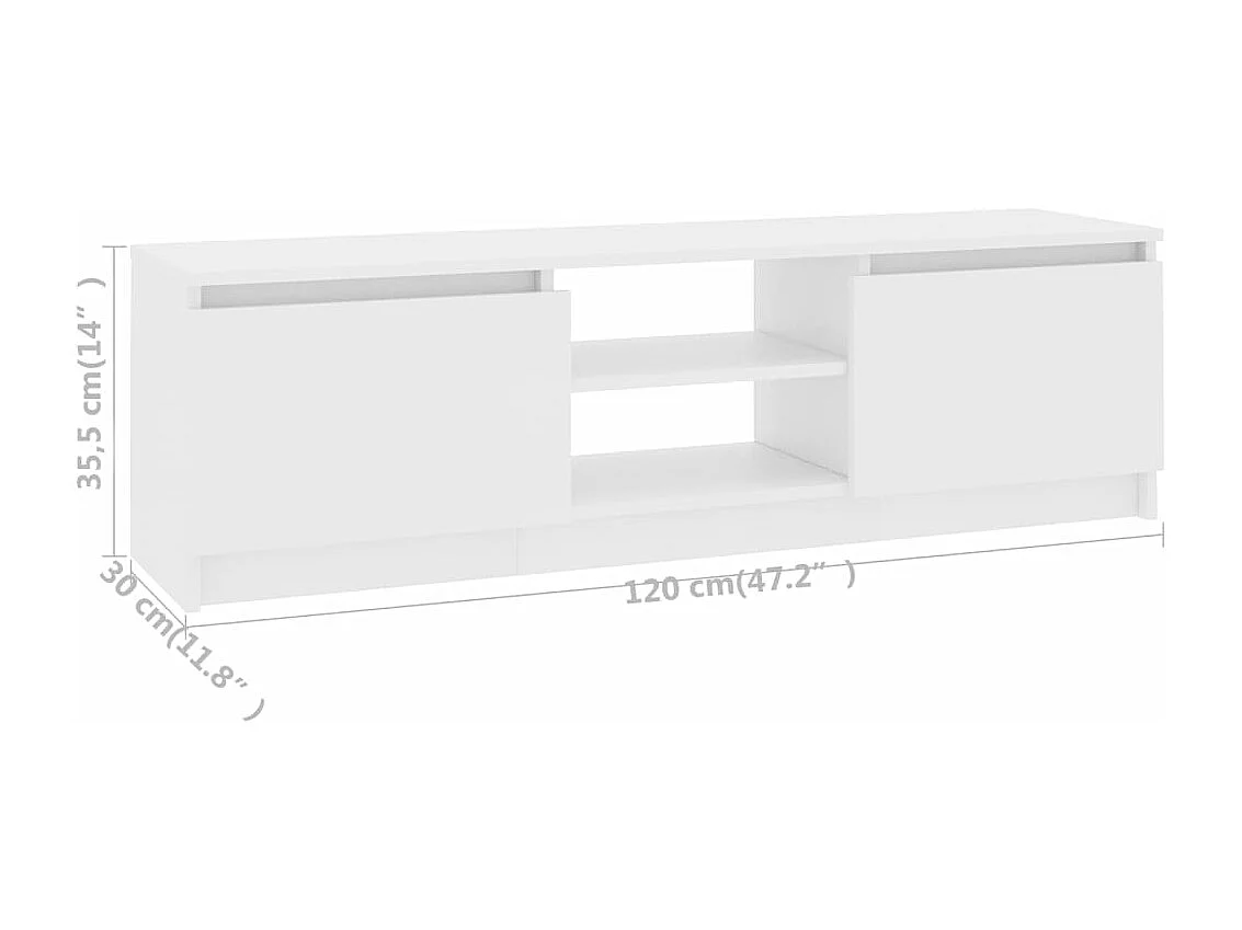 Mueble para TV madera contrachapada blanco 120x30x35,5 cm