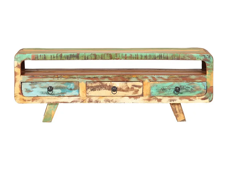 Mueble para TV de madera maciza reciclada 117x30x41 cm
