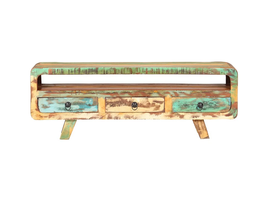 Mueble para TV de madera maciza reciclada 117x30x41 cm