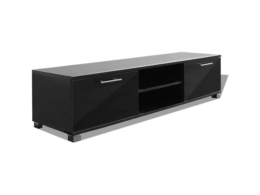 Meuble TV Noir brillant 120 x 40,3 x 34,7 cm