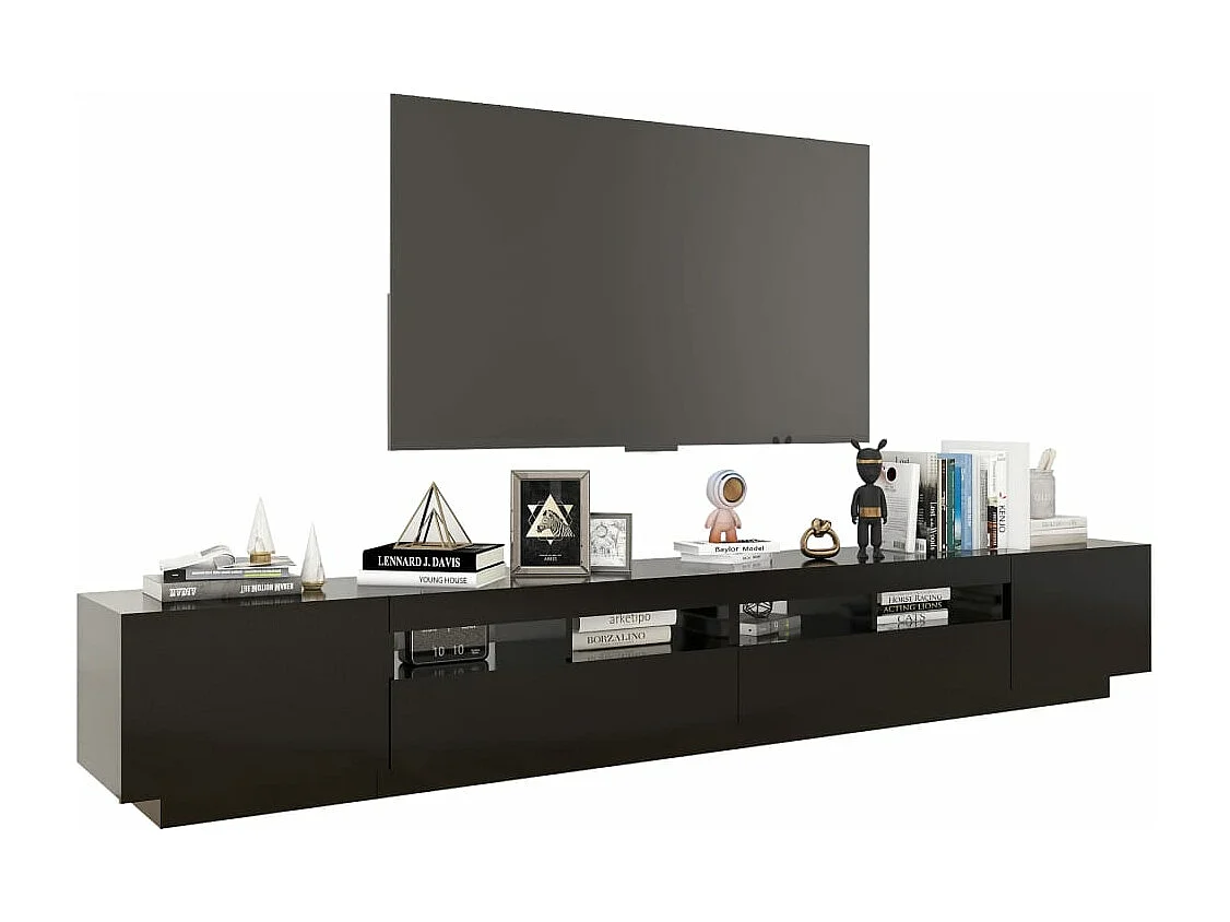 Meuble TV avec lumières LED Noir 260x35x40 cm