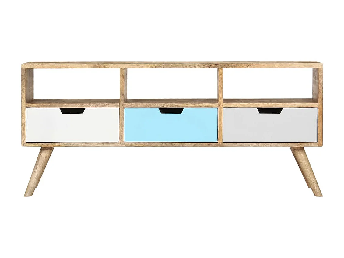 Meuble TV 110x35x48 cm Bois de manguier massif