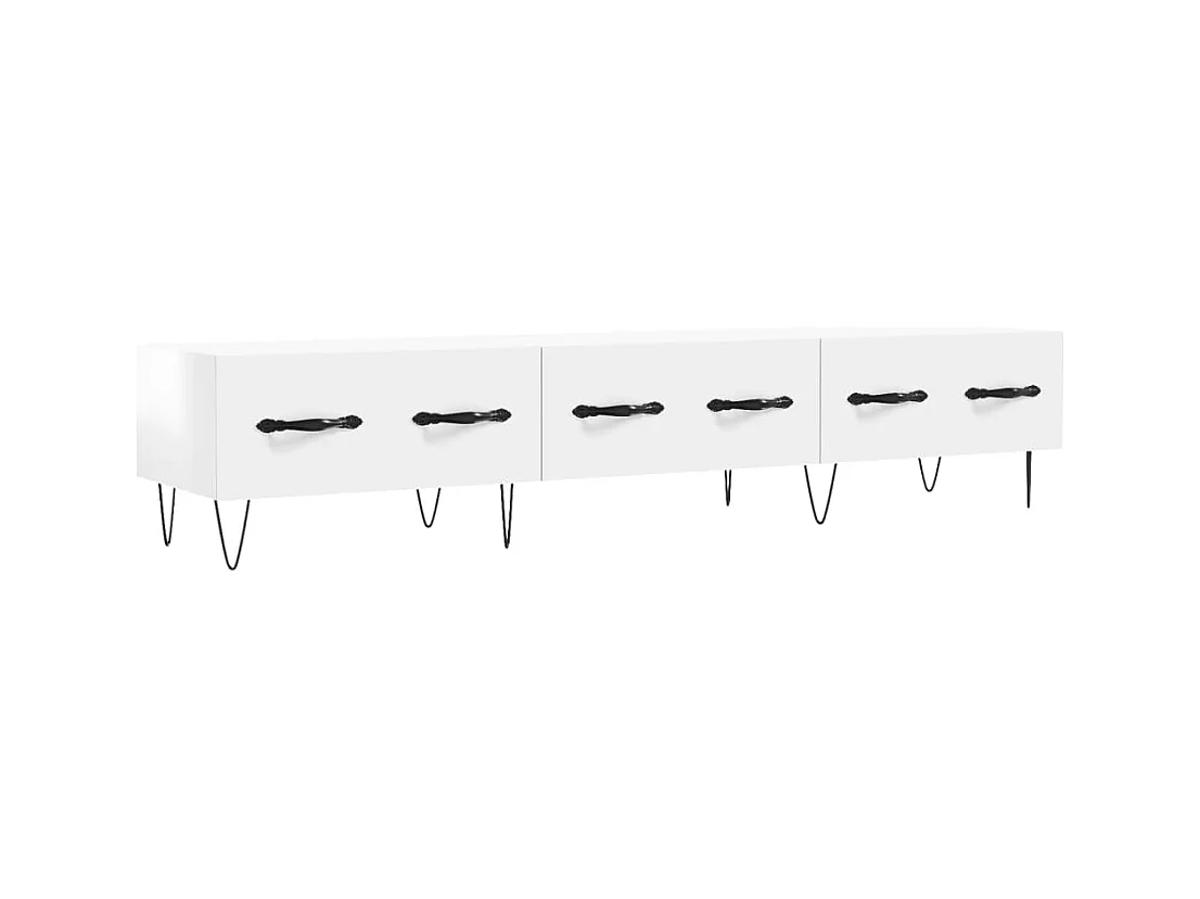 Meuble TV blanc brillant 150x36x30 cm bois d'ingénierie