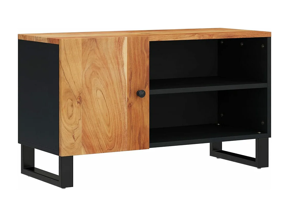 Meuble TV 80x33x46 cm bois d'acacia solide et d'ingénierie