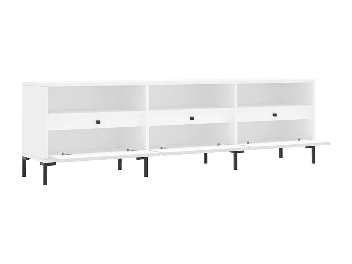 Meuble TV blanc 150x30x44,5 cm bois d'ingénierie